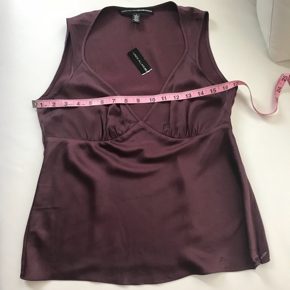 Linda Allard Ellen Tracy Plum silk blend Cami Sz4 - Picture 4 of 6